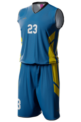 MIAMI - niebiesko/żółty- strój do koszykówki