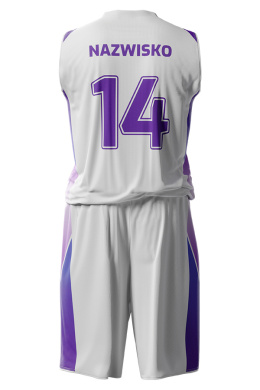 NEON - biało/fioletowy - strój do koszykówki