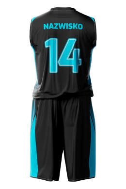 NEON - czarno/niebieski - strój do koszykówki