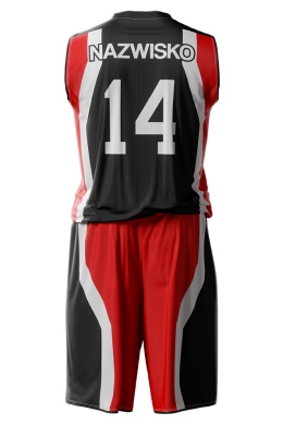 PLATE - czarno / czerwony - strój do koszykówki