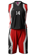 PLATE - czarno / czerwony - strój do koszykówki