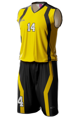 PLATE - czarno / żółty - strój do koszykówki