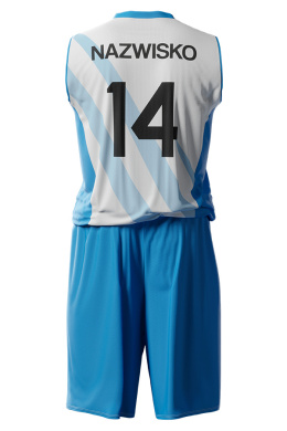 SCAR - biało / błękitny - strój do koszykówki