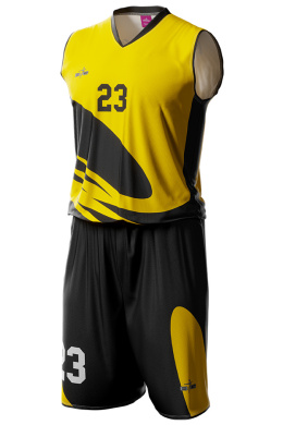 SPRING - żółto / czarny - strój do koszykówki