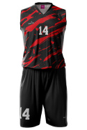 TIGER - czerwono / czarny - strój do koszykówki