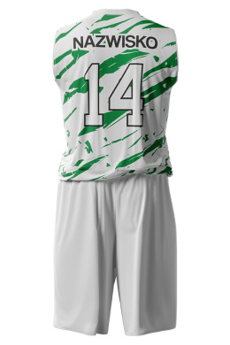 TIGER - biało / zielony - strój do koszykówki