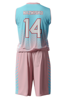 TUNDRA - różowo / błękitny - strój do koszykówki