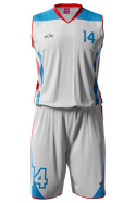 WIRE - biało / błękitny - strój do koszykówki