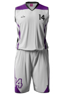 WIRE - biało / fioletowy - strój do koszykówki