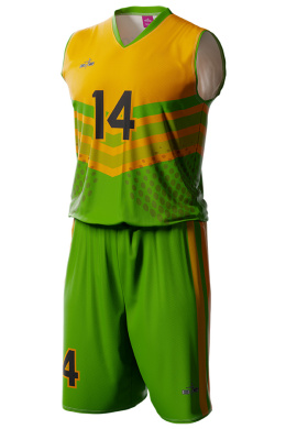 ARCHER - zielono / pomarańczowy - strój do koszykówki