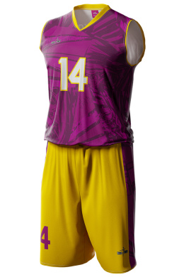 JUNGLE - fioletowo / żółty - strój do koszykówki