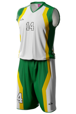 PLATE - zielono / żółty - strój do koszykówki