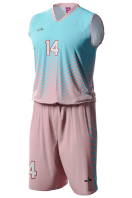 TUNDRA - różowo / błękitny - strój do koszykówki