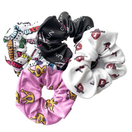 Frotki do włosów z nadrukiem - scrunchie - 100 sztuk